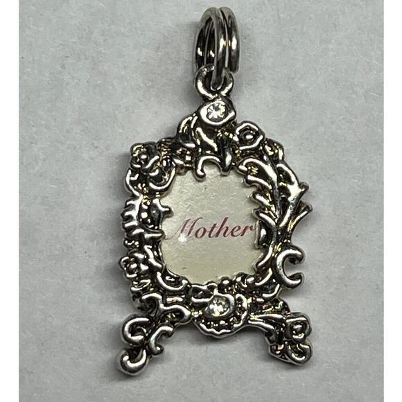Floral Faux Diamond Small Picture Frame Charm For Bracelet or Necklace. Jewelry - Picture 1 of 3